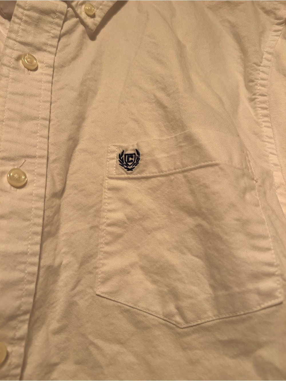 CHAPS Coastland Wash Oxford White Cotton Sport Shirt L - Picture 2 of 5